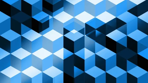 Blue cubes and bars abstract animation for background, looped, isometric. Stock Footage 152718553