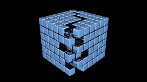 Blue Cubes - Assembly - Animation Vídeo Stock 24686295