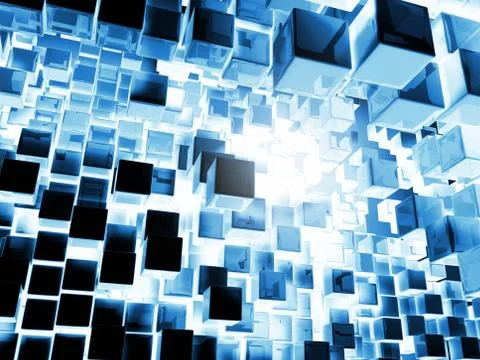 Blue cubes background Stock Illustration