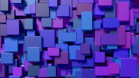 Blue Cubes Extrude and Shift Stock Footage 88567189