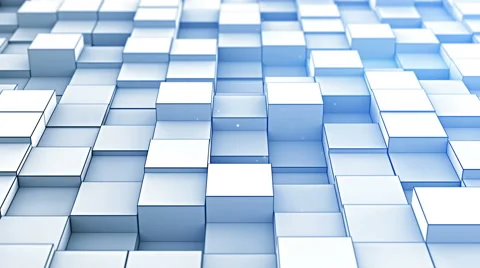 Blue cubes extruding 3D render loopable animation 4k UHD (3840x2160) Stock Footage 68383691