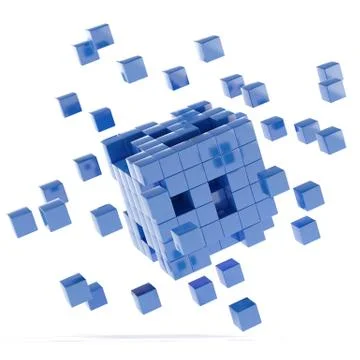 Blue cubes Illustrazione stock