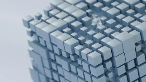 Blue cubes pattern background. Stock Illustration