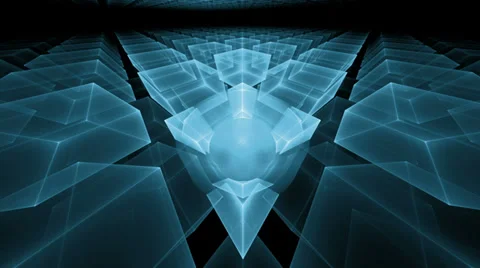 Blue cubes in perspective Stock Footage 36522220