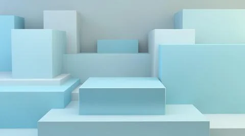 Blue cubes platform Stock Illustration