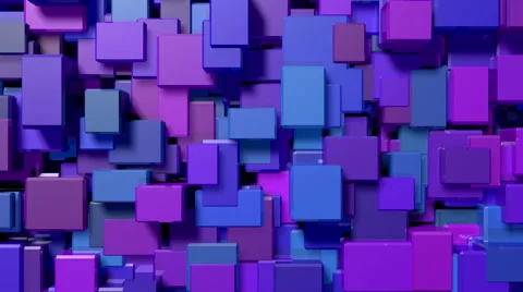 Blue cubes pulse and shift - Cubic 004 HD, 4K Video Background Stock Footage 64314205