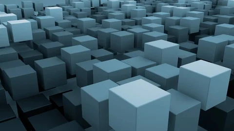 Blue Cubes Pulse and Shift Stock Footage 101835915
