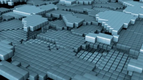 Blue Cubes Pulse and Shift Video Background Stock Footage 105128250