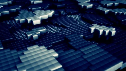 Blue Cubes Pulse and Shift Stock Footage 105243968