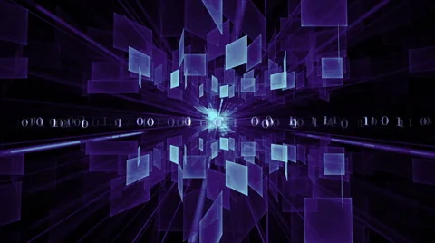 Blue Cubes in Rotation, Matrix, Internet Concept Stock-Footage 50449320
