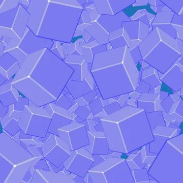Blue Cubes Seamless Pattern, 3D Illustration Иллюстрация