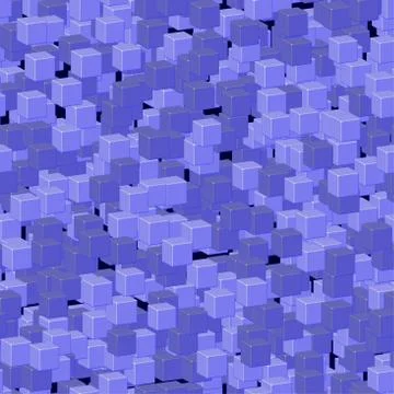 Blue Cubes Seamless Pattern on Black Stock-Illustration