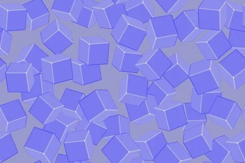Blue Cubes Seamless Pattern on Gray Background Иллюстрация