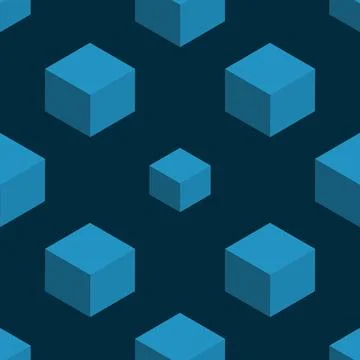 Blue cubes seamless pattern vector illustration Stock Illustration