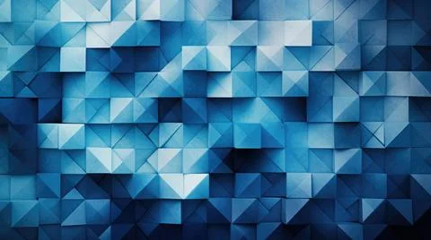 Blue Cubes Wall Background 3D Abstract Background with Blue Cubes Wall Cop... Stock Photos