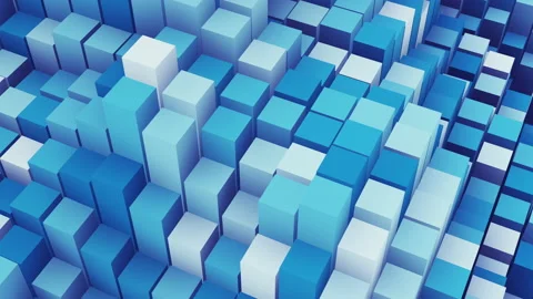 Blue Cubes Waves Stock Footage 197973105