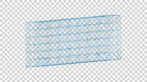 Blue Cubic Data Scaffold Isolated on Transparent Background Stock Illustration