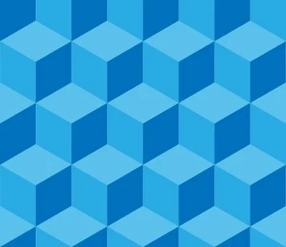 Blue cubic seamless pattern Stock Illustration