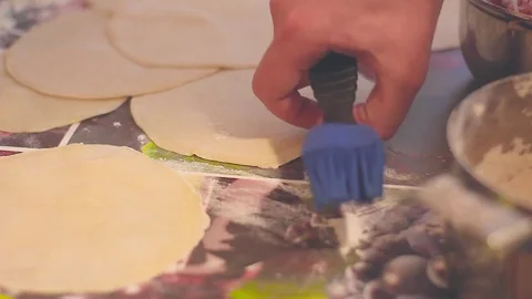 Blue culinary brush Stock Footage 78251362