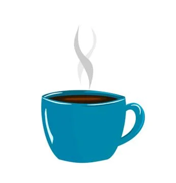 Blue cup of coffee espresso vector illustration Stock Illustration