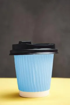 Blue cup of coffee Stock Photos