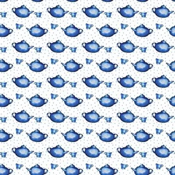 Blue cup polka dot Stock Illustration