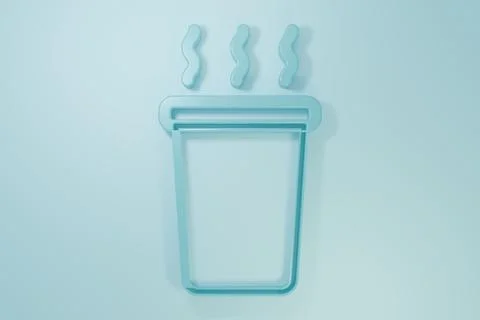 Blue Cup of tea icon isolated on blue background. Minimalism concept. 3D re.. Stock Illustration