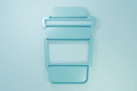 Blue Cup of tea icon isolated on blue background. Minimalism concept. 3D re.. Illustrazione stock