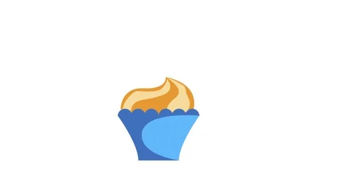 A blue cupcake featuring a single candle, symbolizing a celebration or birt.. Stock Footage 332335774
