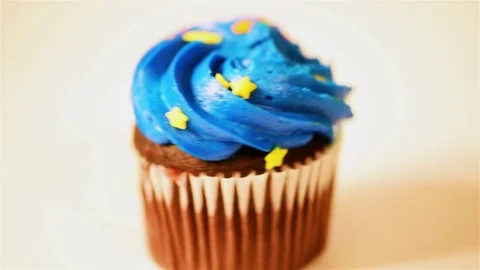 Blue Cupcake Stock Footage 71422416