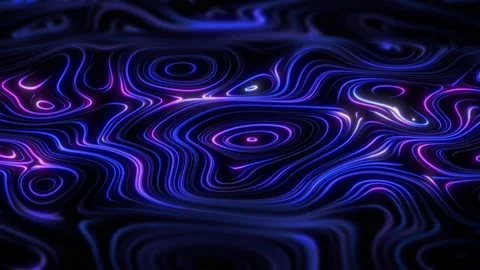 Blue Curl Noise Flow Abstract Background Stock-Footage 130651281