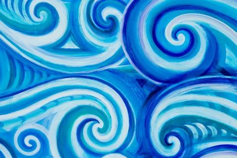 Blue curl waves Stock Photos