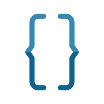 Blue curly brackets representing programming and coding Stock-Illustration
