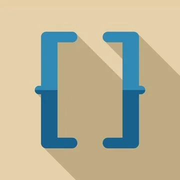 Blue curly brackets symbol representing coding and programming Stock-Illustration
