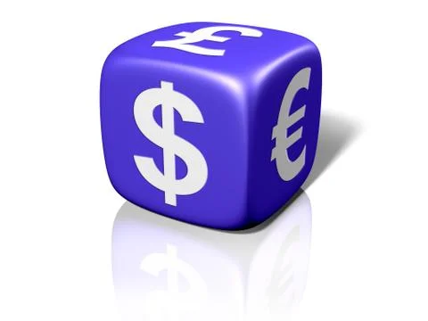 Blue currency dice Stock Illustration