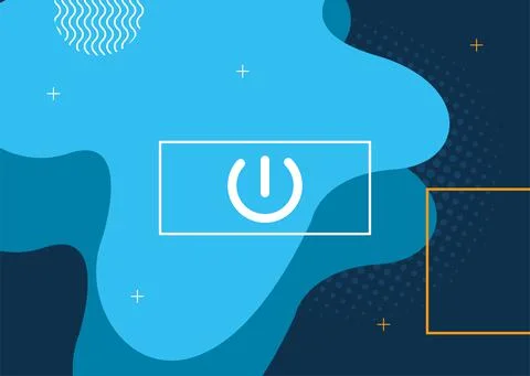 Blue currently power button Stock Illustration