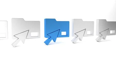 Blue Cursor click document folder icon isolated on white background. Accoun.. Stock-Illustration