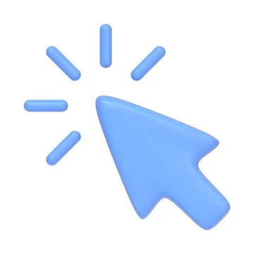 Blue Cursor Click Icon with Click Rays イラスト素材