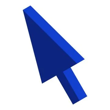 Blue cursor icon, isometric style Stock Illustration