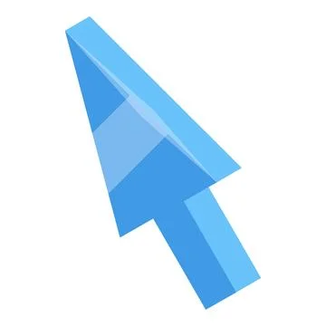 Blue cursor pointing up right showing mouse clicking Illustrazione stock