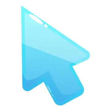 Blue cursor pointing upwards symbolizing clicking and navigation Stockillustratie