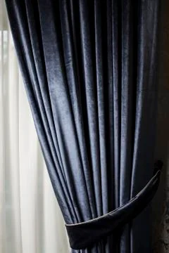 Blue curtain Stock Photos