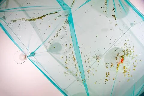 Blue curtain Stock Photos