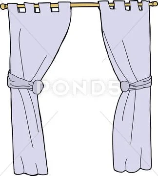 Blue curtains Stock Illustration