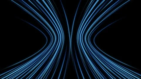 Blue curve light data flow motion animation Видео 297776629