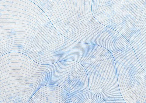 Blue curved linear waves on white grunge background 스톡 일러스트