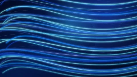 Blue Curved Lines Loop - Dynamic Modern Swirl Backdrop 库存影片 344038529