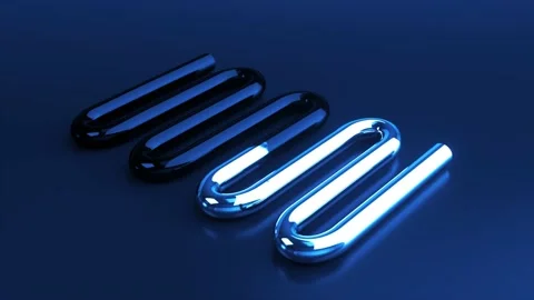 The blue curved pipe is painted silver. Technology. Metal pipe. Blue background Stock Footage 230079616