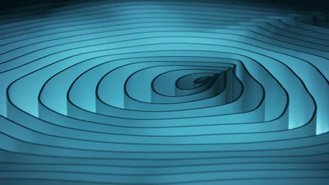 Blue curved rings 3D render seamless loop animation Stock Footage 149023035