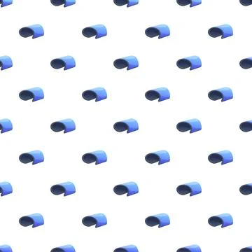 Blue curved shape seamless pattern background texture Stock Illustration